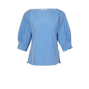 Tibi gingham blue top
